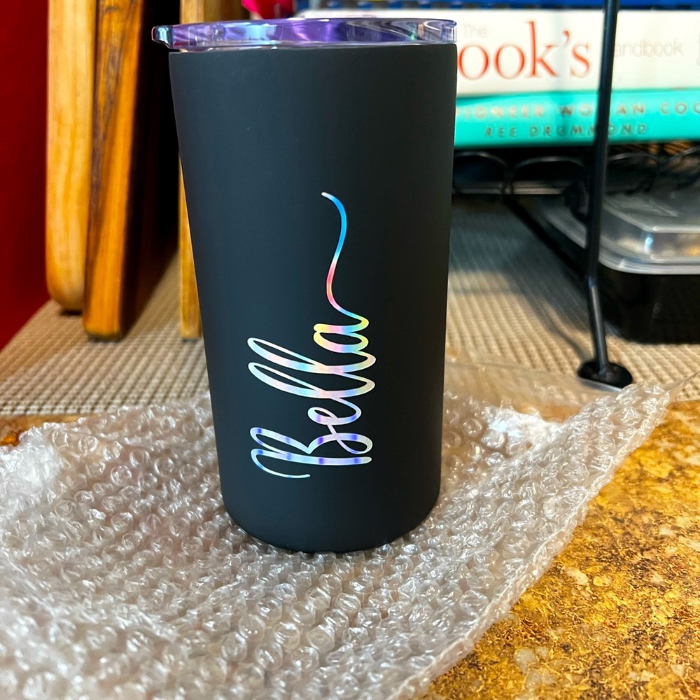 Matte Black “Bella” Skinny Tumbler